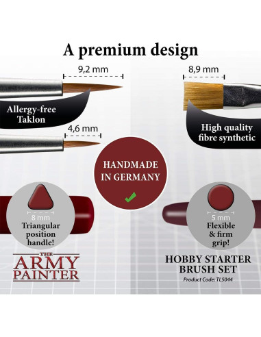 Conjunto de Pinceles The Army Painter - 3 Pinceles Acrílicos
