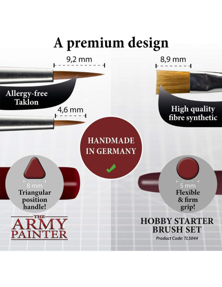 Conjunto de Pinceles The Army Painter - 3 Pinceles Acrílicos