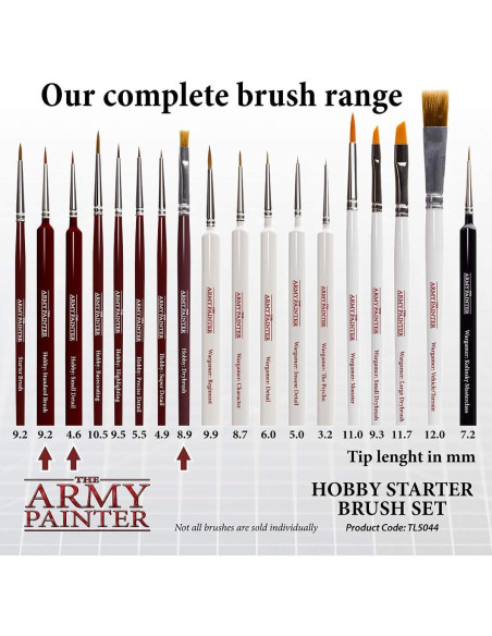 Conjunto de Pinceles The Army Painter - 3 Pinceles Acrílicos