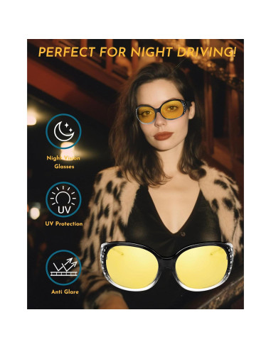 Gafas de Visión Nocturna SODQW Amarillas Polarizadas