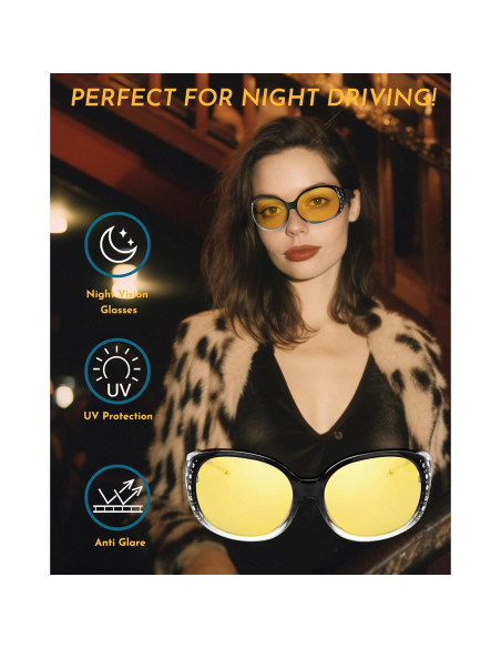 Gafas de Visión Nocturna SODQW Amarillas Polarizadas