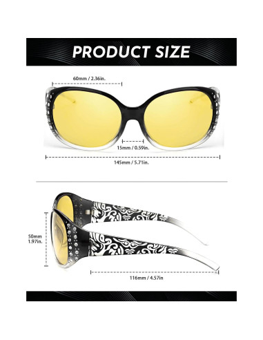 Gafas de Visión Nocturna SODQW Amarillas Polarizadas