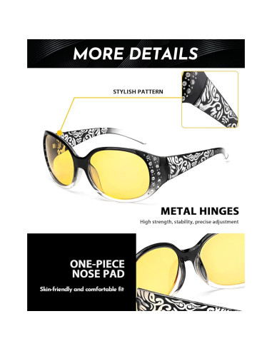 Gafas de Visión Nocturna SODQW Amarillas Polarizadas