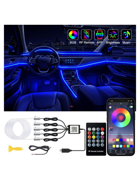 Luces LED de tira Jushope 5 en 1 RGB 599.64 cm con APP