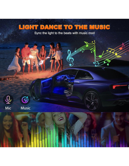 Luces LED de tira Jushope 5 en 1 RGB 599.64 cm con APP