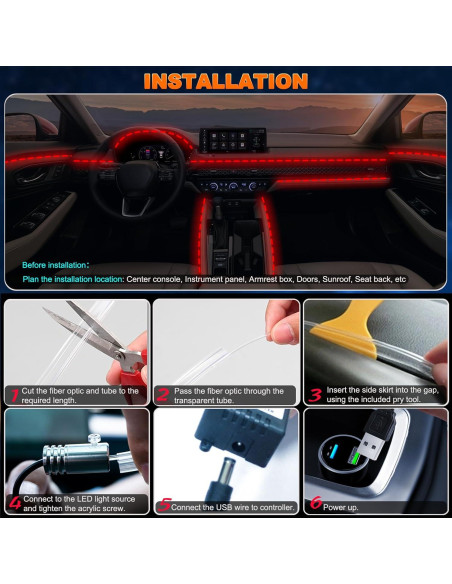 Luces LED de tira Jushope 5 en 1 RGB 599.64 cm con APP