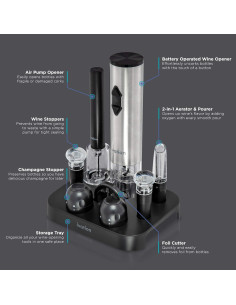 Juego de Vino 9 Piezas Ivation | Sacacorchos Eléctrico y Más 2