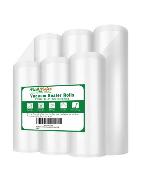 Bolsas de Sellado al Vacío MakMeFre 6 Piezas 20m Grado Comercial