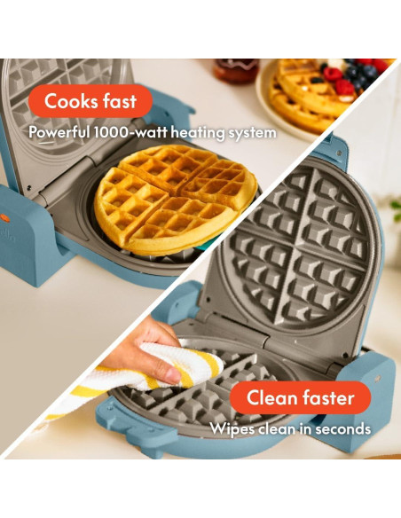 Máquina de Waffles BELLA Flip-n-Store 1000W Cerámica Surf