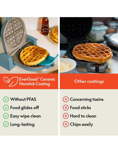 Máquina de Waffles BELLA Flip-n-Store 1000W Cerámica Surf