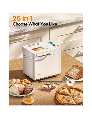 Panificadora KOVIET 25 en 1 Acero Inoxidable 2kg Beige
