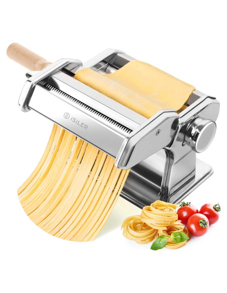 Máquina de Pasta ISILER 2 en 1 con 9 Grosor Ajustable
