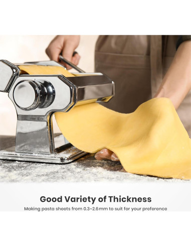 Máquina de Pasta ISILER 2 en 1 con 9 Grosor Ajustable
