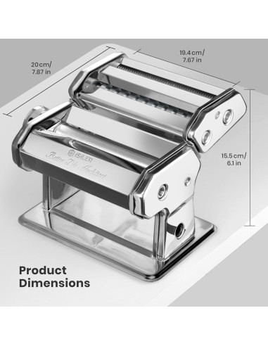 Máquina de Pasta ISILER 2 en 1 con 9 Grosor Ajustable