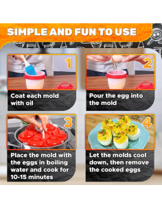 Set de 6 Cápsulas de Cocina para Huevos Duros - Silicona 2