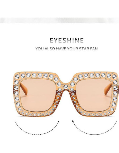 Gafas de Sol para Niñas LWBTOSEE con Rhinestones - Oro Rosa