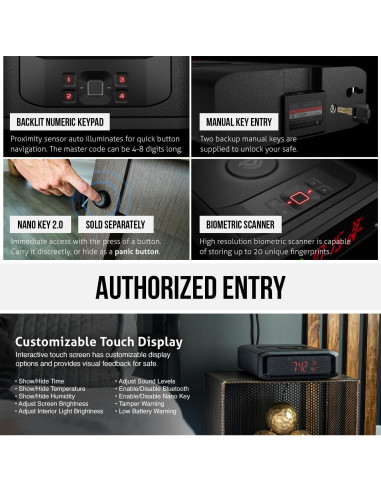 Caja Fuerte VAULTEK DS2i Biométrica con Cargador Inalámbrico