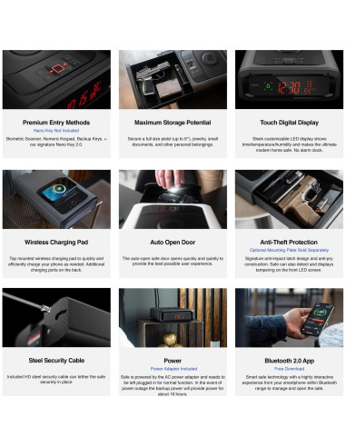 Caja Fuerte VAULTEK DS2i Biométrica con Cargador Inalámbrico