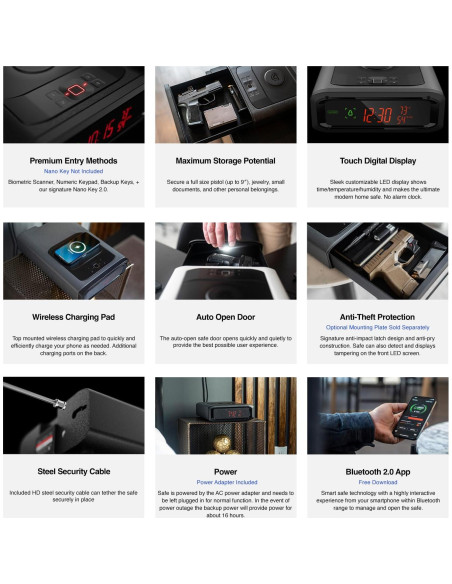 Caja Fuerte VAULTEK DS2i Biométrica con Cargador Inalámbrico