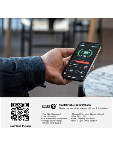 Caja Fuerte VAULTEK DS2i Biométrica con Cargador Inalámbrico