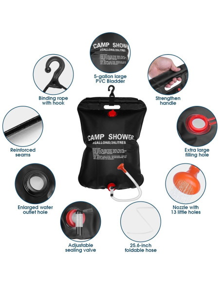 Bolsa de Ducha Solar OutdoorEpic 001 60L Camping