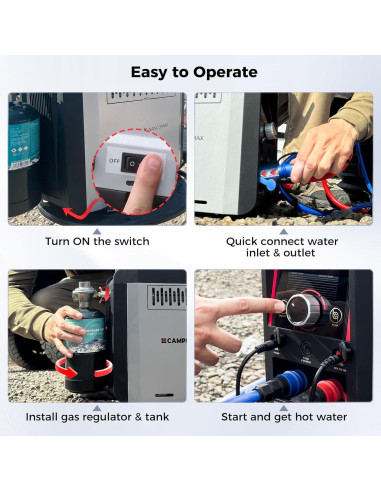 Calentador de Agua Portátil CAMPLUX Nano 3 Max Ducha Camping