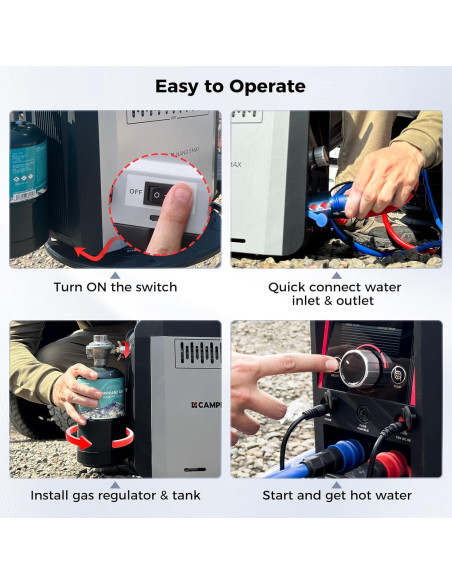 Calentador de Agua Portátil CAMPLUX Nano 3 Max Ducha Camping