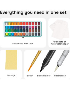 Set de Acuarelas Portátil ARTISTRO 48 Colores Vivos con Caja 2