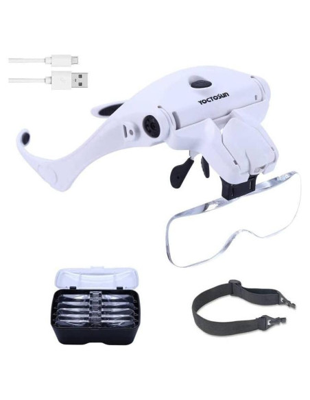 Lupa de Cabeza LED YOCTOSUN 3.5X Recargable con Lentes Intercambiables Lupa de Cabeza LED YOCTOSUN 3.5X Recargable con Lentes Intercambiables