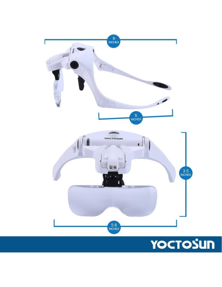 Lupa de Cabeza LED YOCTOSUN 3.5X Recargable con Lentes Intercambiables Lupa de Cabeza LED YOCTOSUN 3.5X Recargable con Lentes Intercambiables