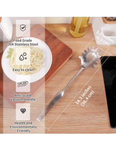 Servidor de Espagueti Newness 36.3 cm Acero Inoxidable Ergonómico 2