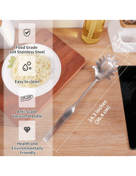 Servidor de Espagueti Newness 36.3 cm Acero Inoxidable Ergonómico