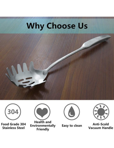 Servidor de Espagueti Newness 36.3 cm Acero Inoxidable Ergonómico