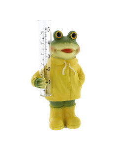 Medidor de Lluvia Rana de Resina Mayrich 20.32 cm Decorativo