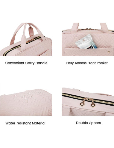 BAGSMART Bolsa de Aseo Mediana Rosa Bebé Organizador Viaje