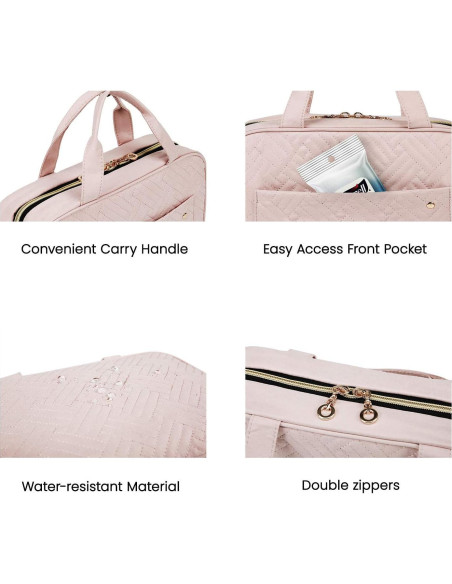 BAGSMART Bolsa de Aseo Mediana Rosa Bebé Organizador Viaje