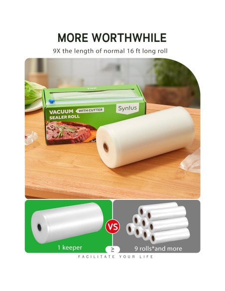 Rollo Sellador al Vacío Syntus 8" x 150' con Dispensador