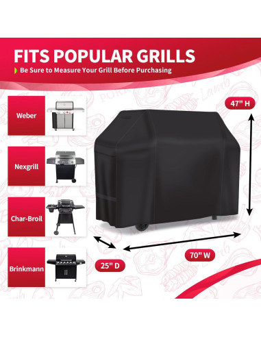 Funda para Parrilla NEXCOVER 177,8 cm Impermeable Resistente