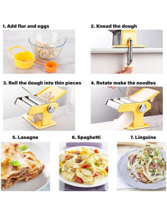Máquina de Pasta Manual Elabo - Acero Inoxidable, 7 Grosores 2