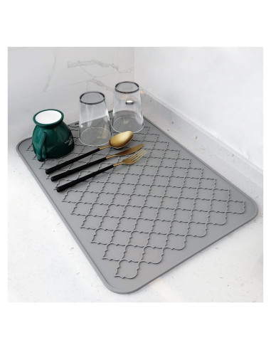 Alfombrilla de Secado de Platos AMOAMI Silicona Gris 30x40 cm