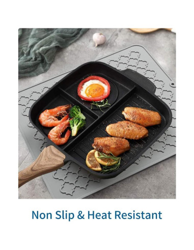 Alfombrilla de Secado de Platos AMOAMI Silicona Gris 30x40 cm