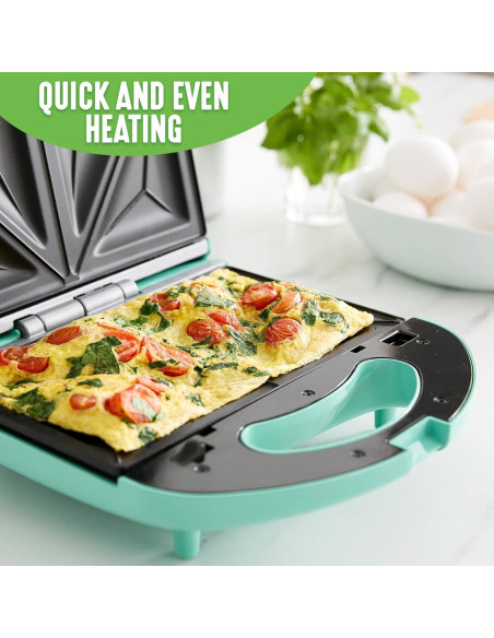 GreenLife Dúo Waffles y Sándwiches Turquesa 825W