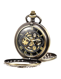 Reloj de bolsillo mecánico TREEWETO Dragón esqueleto 47mm