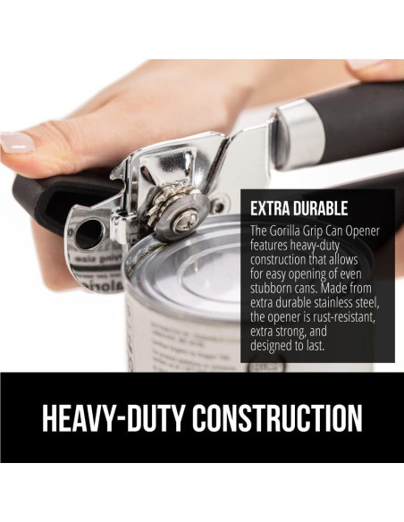 Abrelatas Manual GORILLA GRIP Acero Inoxidable Negro 17,78 cm