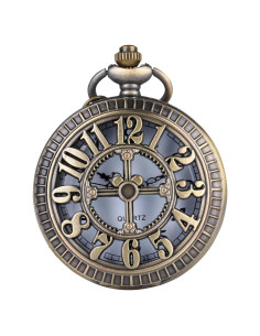 Reloj de bolsillo I-MART bronce vintage con cadena 78,74 cm