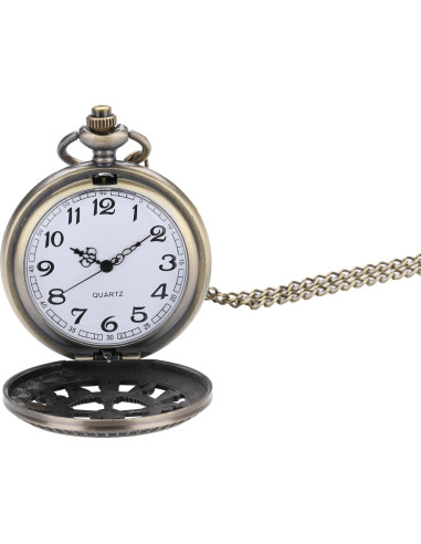 Reloj de bolsillo I-MART bronce vintage con cadena 78,74 cm