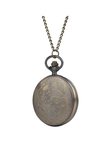 Reloj de bolsillo I-MART bronce vintage con cadena 78,74 cm