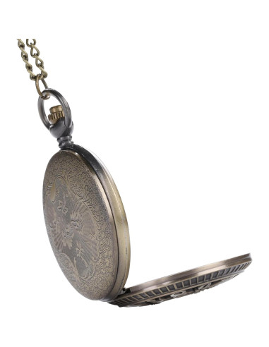 Reloj de bolsillo I-MART bronce vintage con cadena 78,74 cm