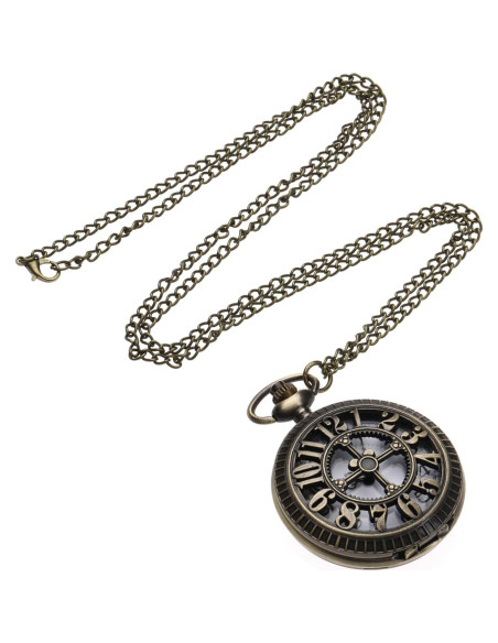 Reloj de bolsillo I-MART bronce vintage con cadena 78,74 cm