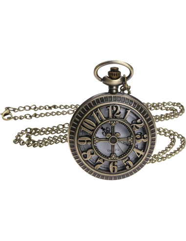 Reloj de bolsillo I-MART bronce vintage con cadena 78,74 cm